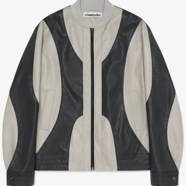 [BUNJANG] Vivastudio Leather Cross Jacket / (L) 비바스튜디오 크로스 레더 자켓