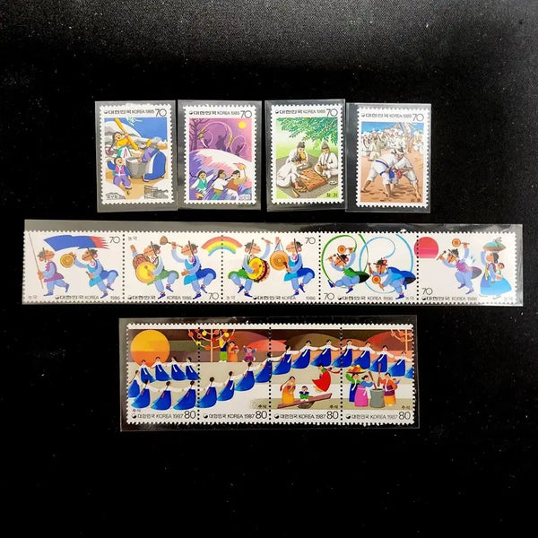 [BUNJANG] 1985-1987 Folk Series Albums 1-4 Commemorative Stamps (6 Types) / 1985~87 민속시리즈 1~4집 기념우표 6종