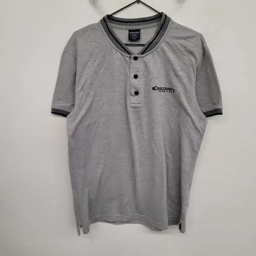 [BUNJANG] Discovery Half-Sleeve Henly Neck Collar T-shirt / [100/L] 디스커버리 반팔 헨리넥 카라티
