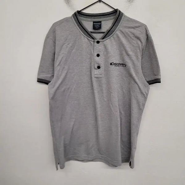 [BUNJANG] Discovery Half-Sleeve Henly Neck Collar T-shirt / [100/L] 디스커버리 반팔 헨리넥 카라티