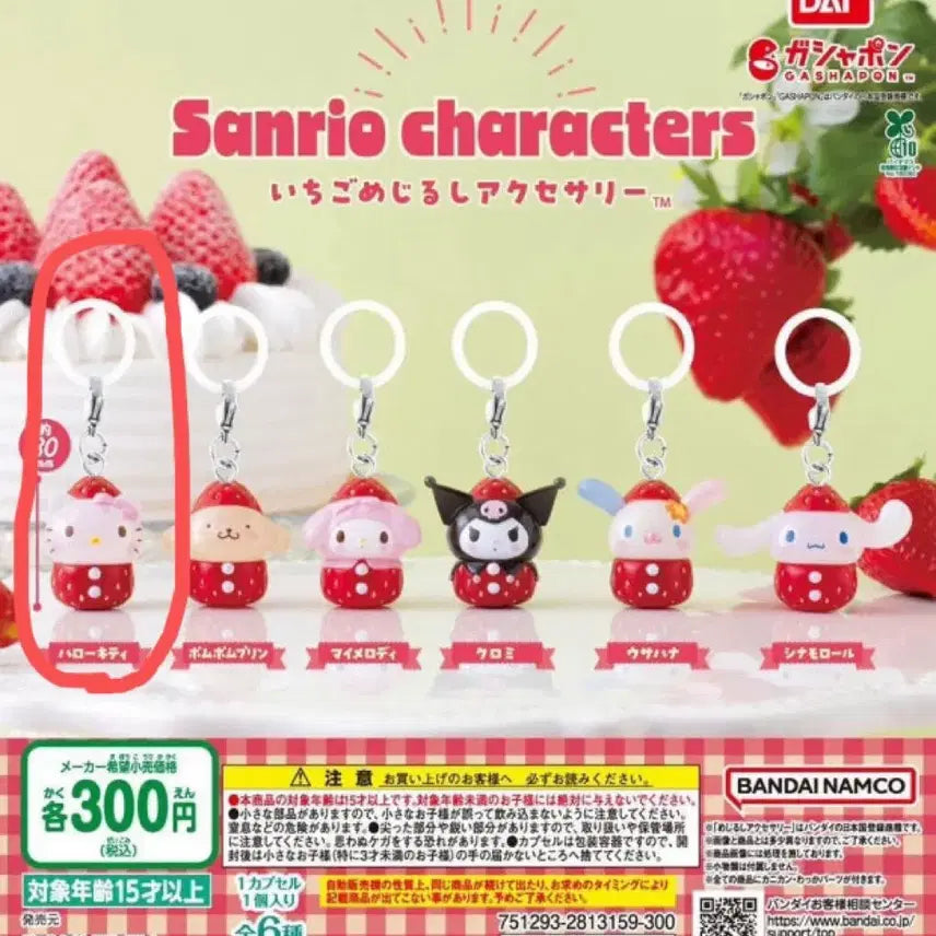 [BUNJANG] Sanrio Ichigo Strawberry Kitty Marker / 산리오 딸기 키티 메지루시