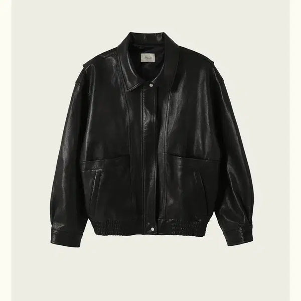 [BUNJANG] Ribbonbit Carmen Leather Jacket Black / 리본빛 카르멘 레더 자켓 [새상품]