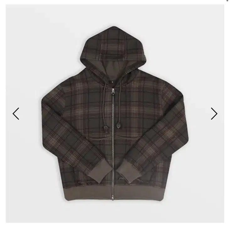 [BUNJANG] Safari Spot Tartan Check 2way Hoodie Zip Up (Olive) / 사파리스팟 후드집업