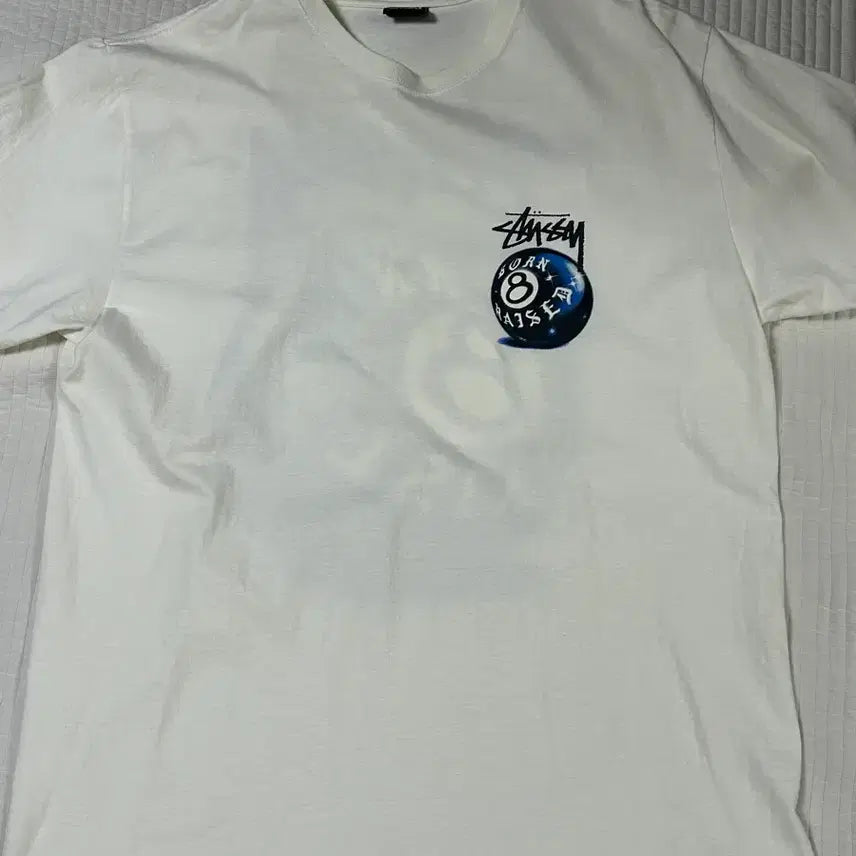 [BUNJANG] Stussy x Bornxraised 8-Ball T-Shirt White / 스투시 본앤레이즈드 8볼 티셔츠 화이트