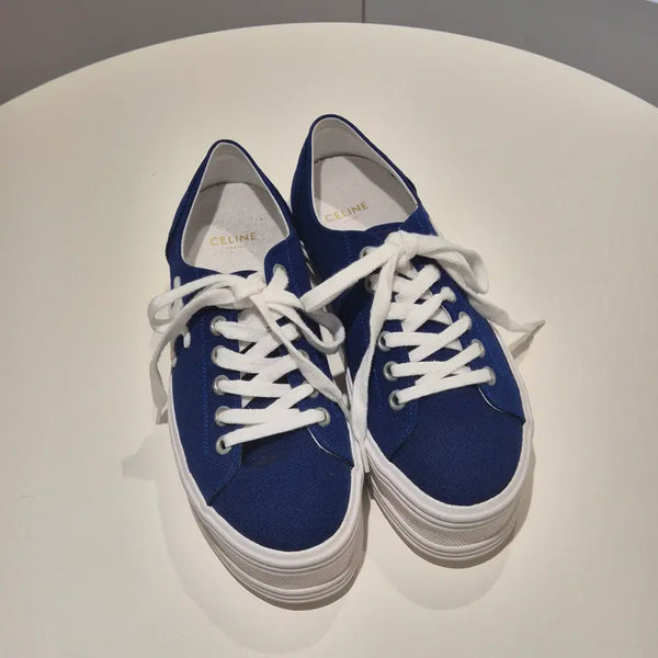 [BUNJANG] Celine Triomphe Jane Canvas Platform Sneakers Navy / 셀린느 트리오페 제인 캔버스 플랫폼 스니커즈 네이비 210
