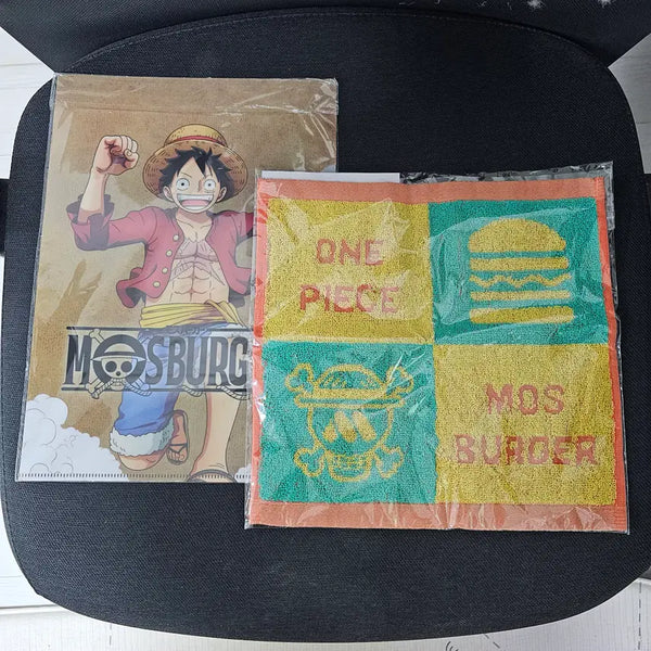 [BUNJANG] Mos Burger x One Piece Collaboration A4 File & Handkerchief Set / 모스버거 x 원피스 콜라보 제품 판매 (a4 화일 & 손수건)