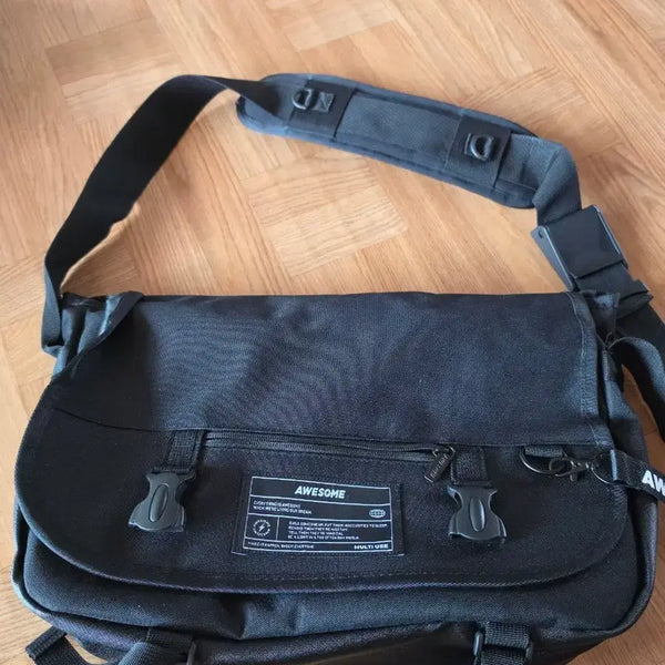 [BUNJANG] Black Multi-use Messenger Bag Shoulder Bag / 블랙 메신저백 멀티유즈 숄더백