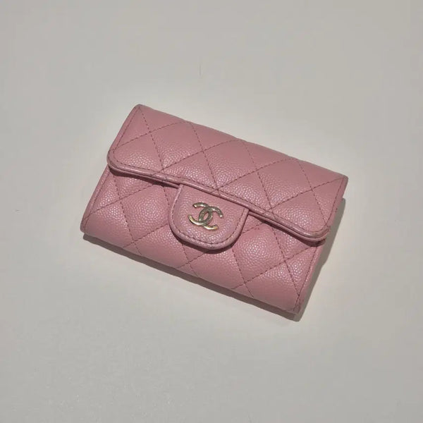 [BUNJANG] Chanel Classic Caviar Card Holder Pink / 샤넬 클래식 캐비어 카드 지갑 핑크