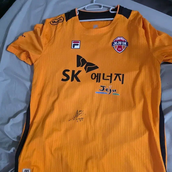 [BUNJANG] Jeju SK Nam Tae-hee Signed Football Jersey (Kim Jung-min Autograph) / 제주sk 풀마킹 남태희유니폼(김정민싸인)