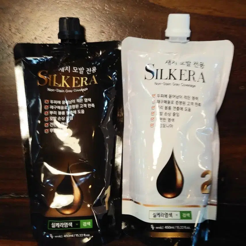 [BUNJANG] Silquera Gray Hair Dye 450ml (Scalp-Safe Formula) / 실케라 새치 모발 전용 염색약 450ml 두피에 묻지 않은