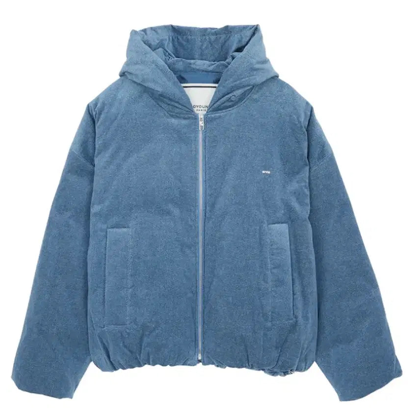 [BUNJANG] Wooyoungmi Blue Hooded Goose Denim Down Jacket / 우영미 블루 후드 패딩