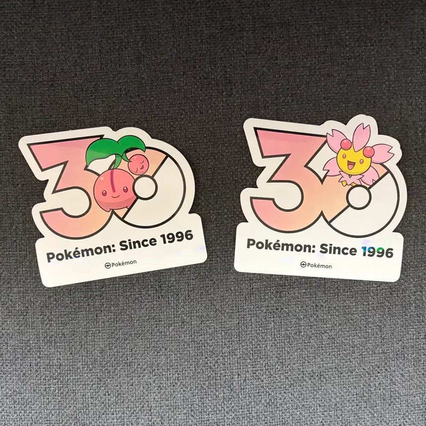 [BUNJANG] Pokemon 30th Anniversary Logo Sticker Set / 한국한정] 포켓몬 30주년 로고 스티커 체리버 체리꼬 세트