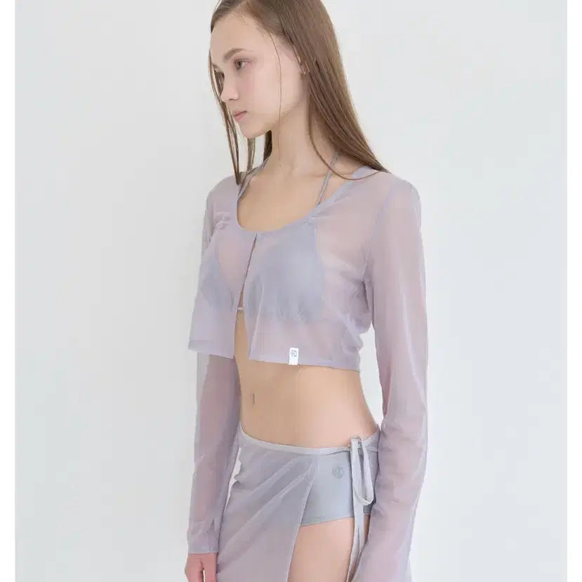 [BUNJANG] Pisces Cover-up Mesh Bikini Cardigan Grey / (새상품) 파이시스 커버업 메쉬 비키니 가디건 그레이
