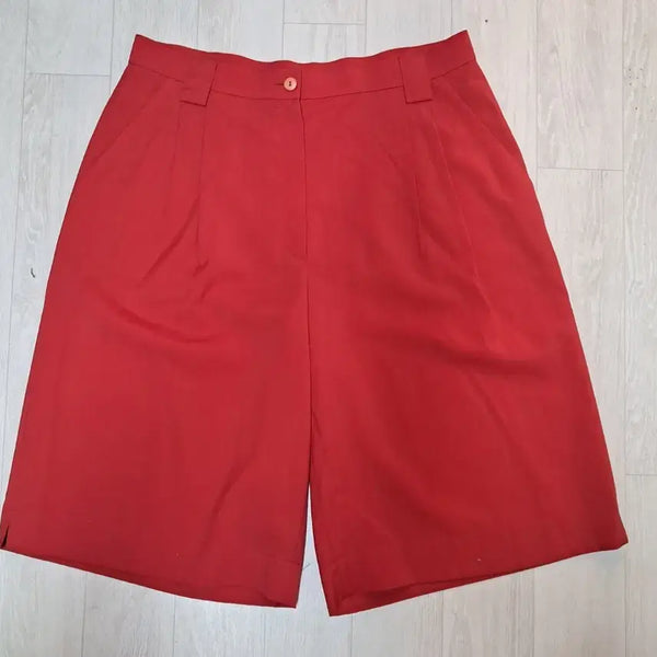 [BUNJANG] Sempre Moda Red Pintuck Shorts / Sempre Moda 레드 핀턱 반바지