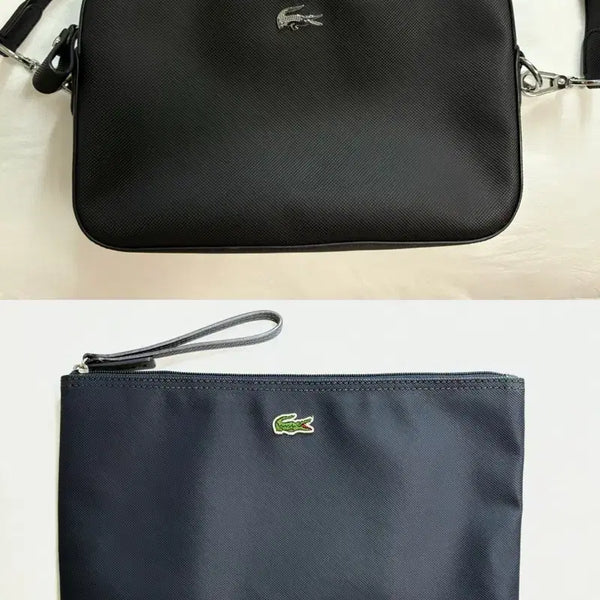 [BUNJANG] Lacoste Crossbody Bag (Black) & Clutch Bag (Navy) Set / 라코스테 크로스백 블랙 / 클러치백 네이비
