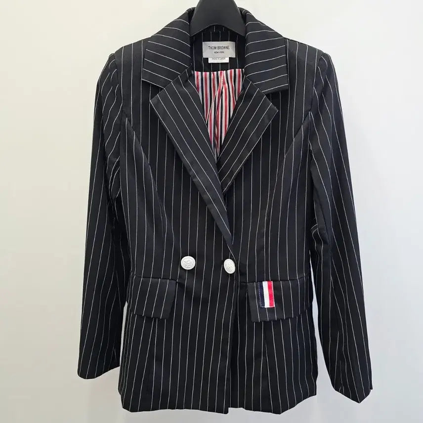 [BUNJANG] Stripe Double Jacket S (Thom Browne Style) / 스트라이프 더블 자켓 S (톰브라운 스타일)