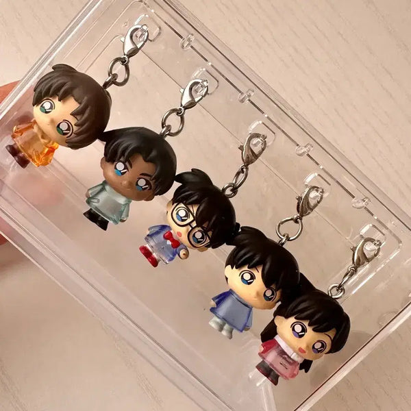 [BUNJANG] Detective Conan Kudo Shinichi & Heiji Hattori Keychain Set / 코난 메지루시 남도일 하인성 신이치 헤이지 키링 가챠 명탐정 코난