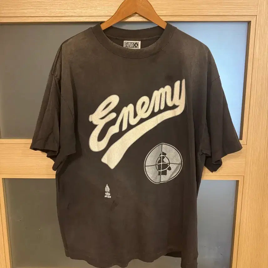 [BUNJANG] Saint Michael x Public Enemy SNT Enemy Short Sleeve T-Shirt Black / 세인트 마이클 x 퍼블릭 에너미 SNT 에너미 숏슬리브 티셔츠 블랙