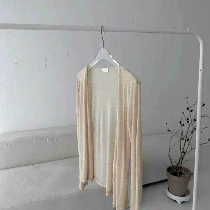 [BUNJANG] Longb Sheer Cardigan Beige Size M / 새상품)롱브 여리 시스루 가디건 베이지 M사이즈