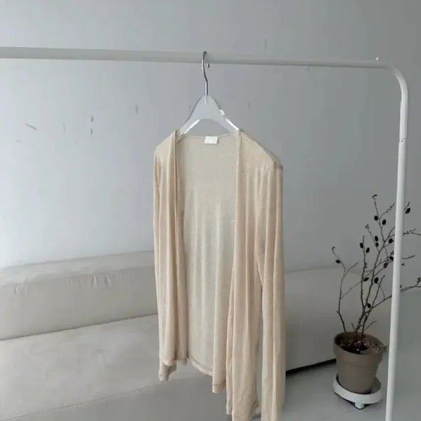 [BUNJANG] Longb Sheer Cardigan Beige Size M / 새상품)롱브 여리 시스루 가디건 베이지 M사이즈