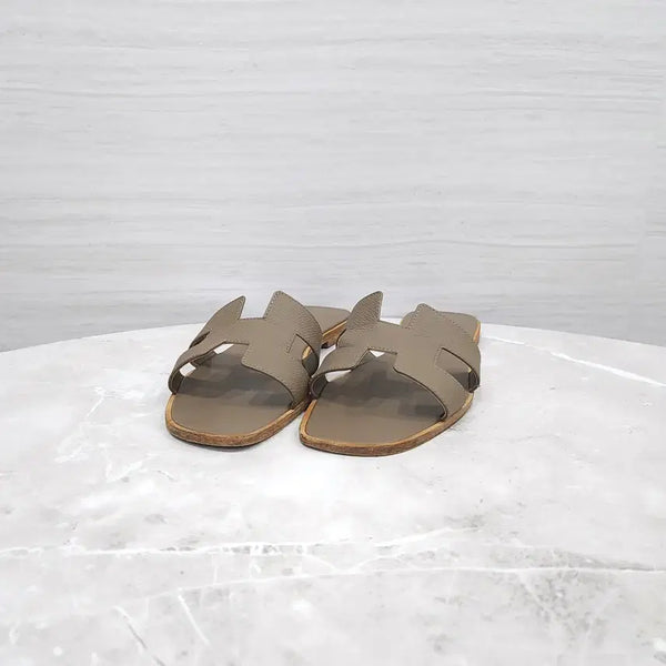 [BUNJANG] Hermes Oran Sandals Slippers Etoupe 38.5 / 38.5 / 에르메스 오란 샌들 슬리퍼 에토프 H202230Z
