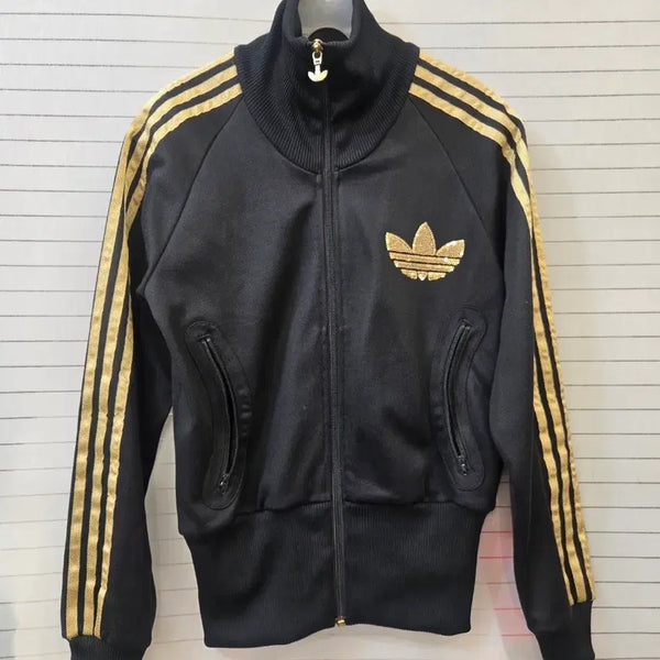 [BUNJANG] Adidas Track Top Jacket Black Gold / 아디다스 트랙탑 블랙 골드 삼선 로고