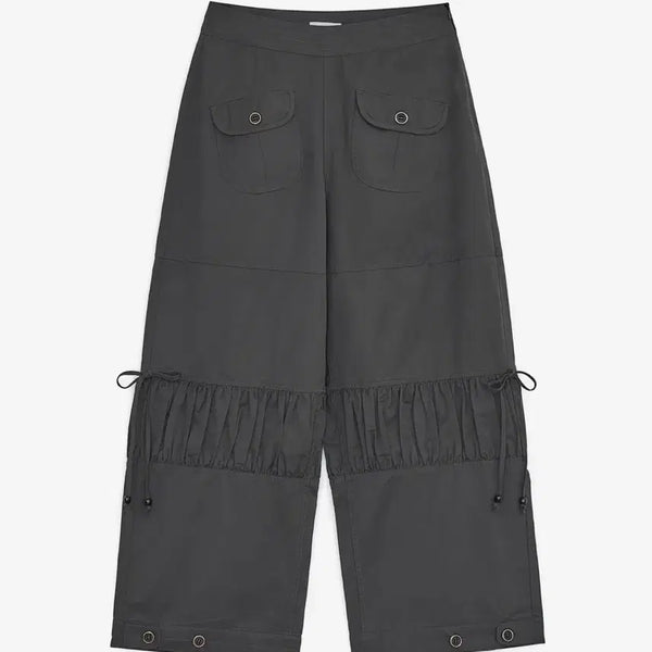 [BUNJANG] Hug Your Skin Shirring Flap Pants Charcoal / 허그유어스킨 셔링 플랩 팬츠 판매