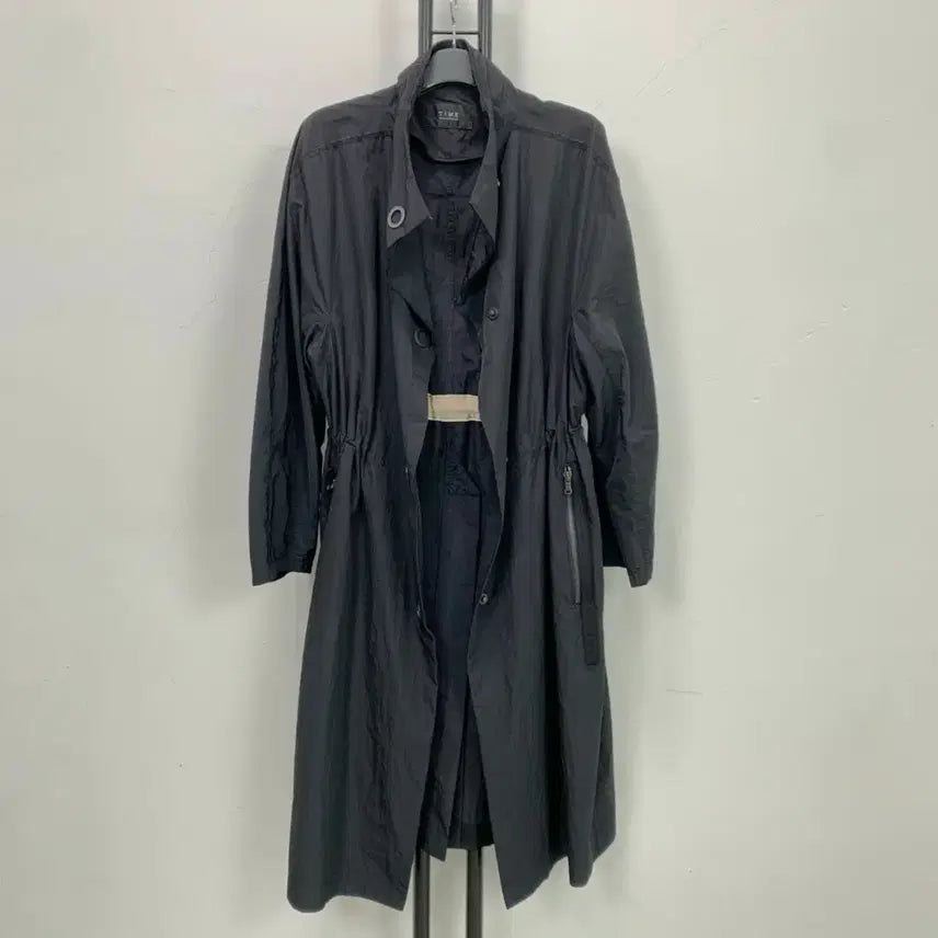 [BUNJANG] TIME Women's Black Trench Coat / 정품 타임 TIME 여성 트렌치코트 블랙