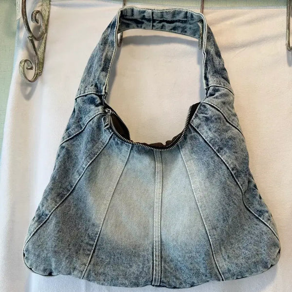 [BUNJANG] Vintage Washed Denim Shoulder Bag / 빈티지 워싱 데님 숄더백
