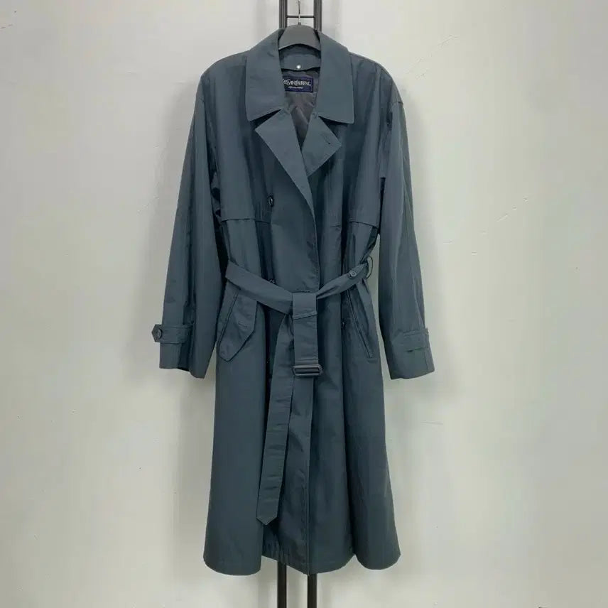 [BUNJANG] Saint Laurent Men's Trench Coat Navy / 정품 입생로랑 SAINT LAURENT 트렌치코트 남성용