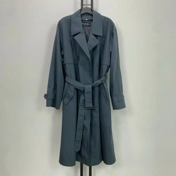 [BUNJANG] Saint Laurent Men's Trench Coat Navy / 정품 입생로랑 SAINT LAURENT 트렌치코트 남성용