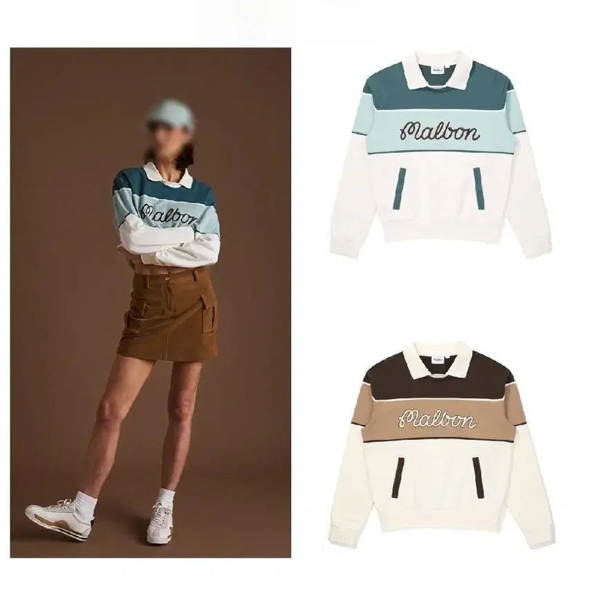 [BUNJANG] Malbon Women's Turtle Neck Sweatshirt / MALBON 말본 여성 터틀넥 맨투맨