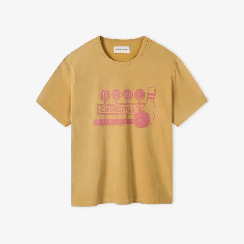 [BUNJANG] Churchill Lumfer Bowling T-Shirt Yellow L / 처칠롬퍼 볼링 티셔츠 옐로우 L