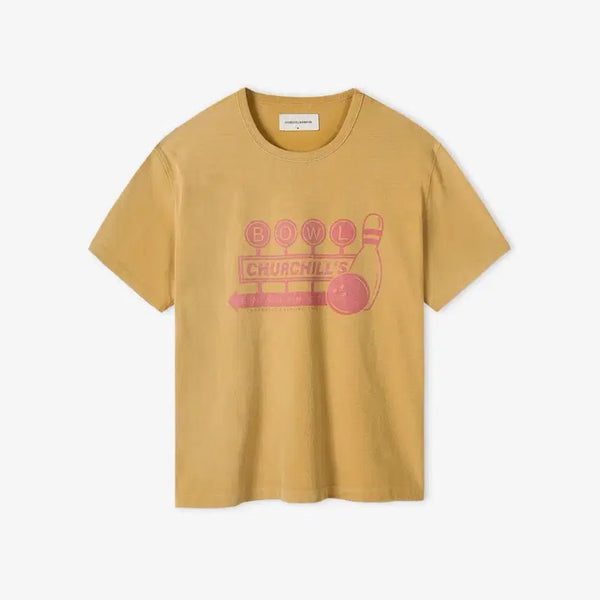 [BUNJANG] Churchill Lumfer Bowling T-Shirt Yellow L / 처칠롬퍼 볼링 티셔츠 옐로우 L