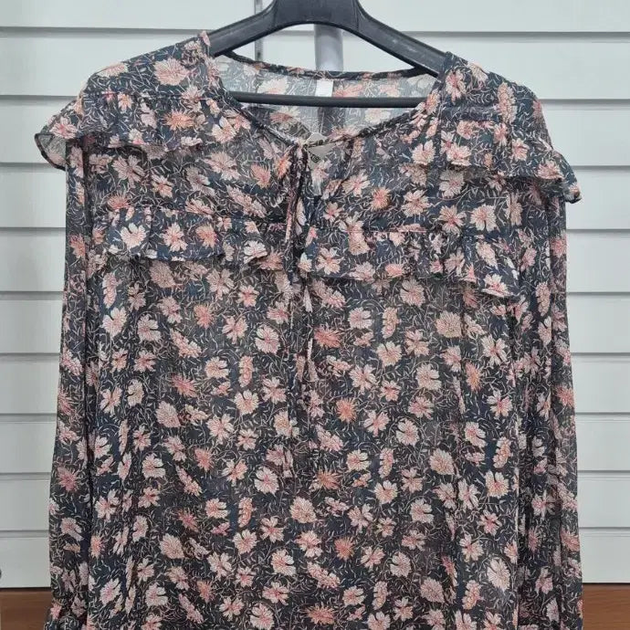 [BUNJANG] Floral Chiffon Blouse / 꽃무늬 쉬폰 블라우스