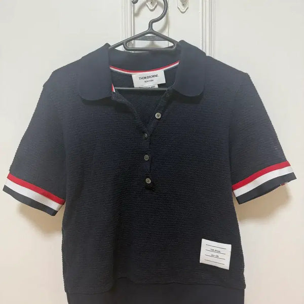 [BUNJANG] Thom Browne Navy Waffle Polo Shirt Size 38 / 톰브라운 네이비 와플 카라티 38사이즈