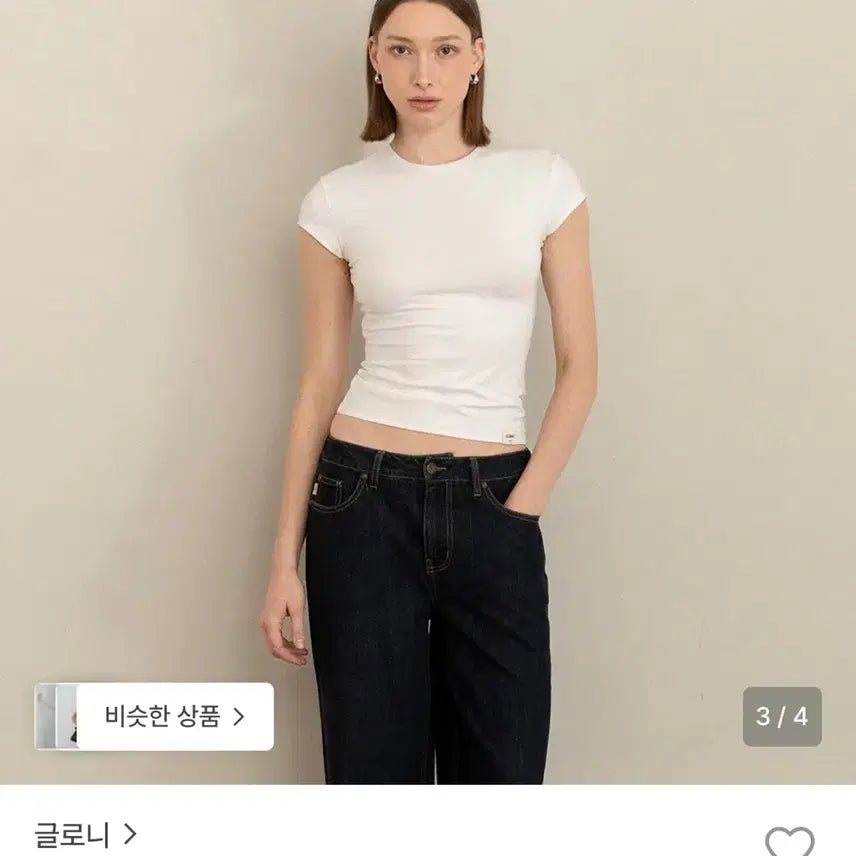 [BUNJANG] GLOWNY G SLIM TEE White Size S / 글로니 G SLIM TEE 화이트 S
