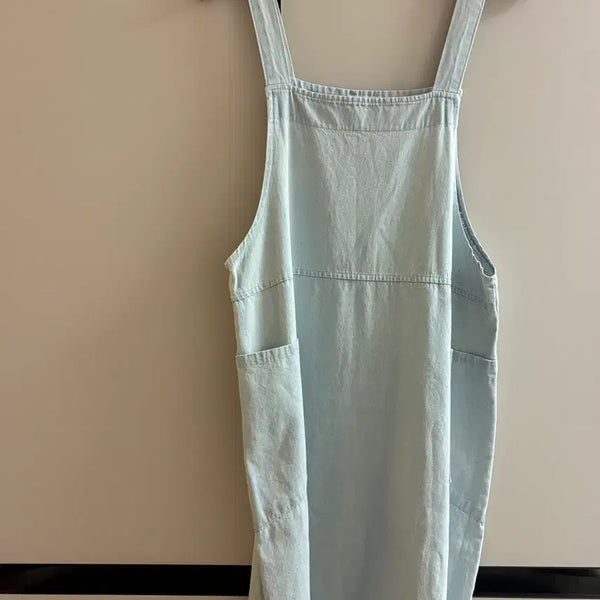 [BUNJANG] Light Wash Denim Pinafore Dress / 데님 멜빵 원피스 연청 판매합니다