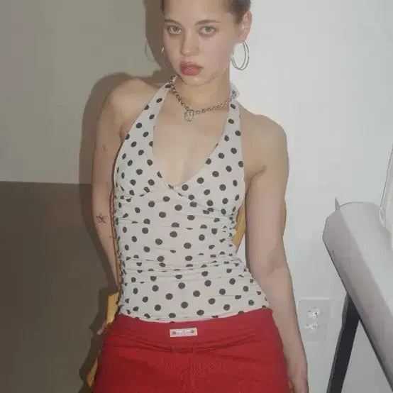 [BUNJANG] Sculptor Halterneck Dot Halter Top / 스컬프터 Sculptor 홀터넥