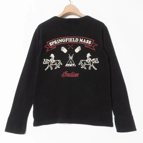 [BUNJANG] Indian Motorcycle Women's M Waffle Thermal Long Sleeve Shirt / 여성M 인디언 모터사이클(Indian) 후면 자수 와플 써멀 롱슬리브