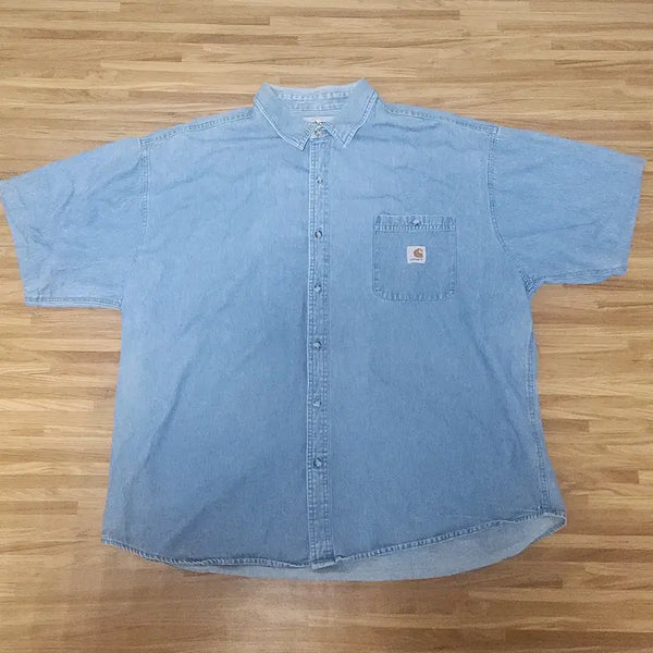 [BUNJANG] Carhartt Denim Short-Sleeve Work Shirt Light Blue XXL / [XXL] 칼하트 데님 반팔 워크셔츠 연청