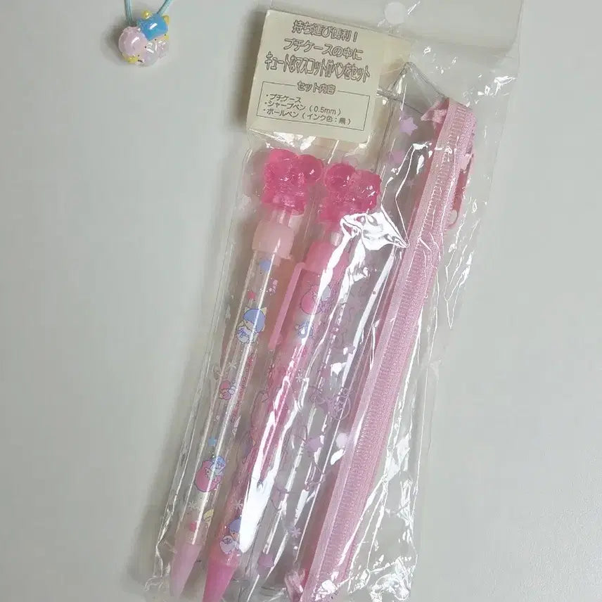 [BUNJANG] Little Twin Stars Classic Kiki & Lala Mechanical Pencil & Ballpoint Pen Set / 고전키키라라 리틀트윈스타 샤프 볼펜 필통세트