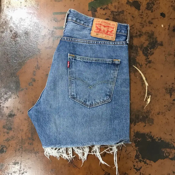 [BUNJANG] Levi's 501 Washed Denim 3" Inseam Shorts - Waist 31 / 리바이스 501 중청 워싱 데님 3부 숏 팬츠 반바지 허리 31