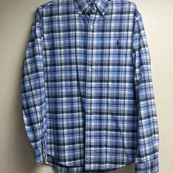[BUNJANG] Polo Ralph Lauren Check Shirt Classic Fit M / 폴로 랄프로렌 셔츠 체크 남방 블루 클래식핏 M