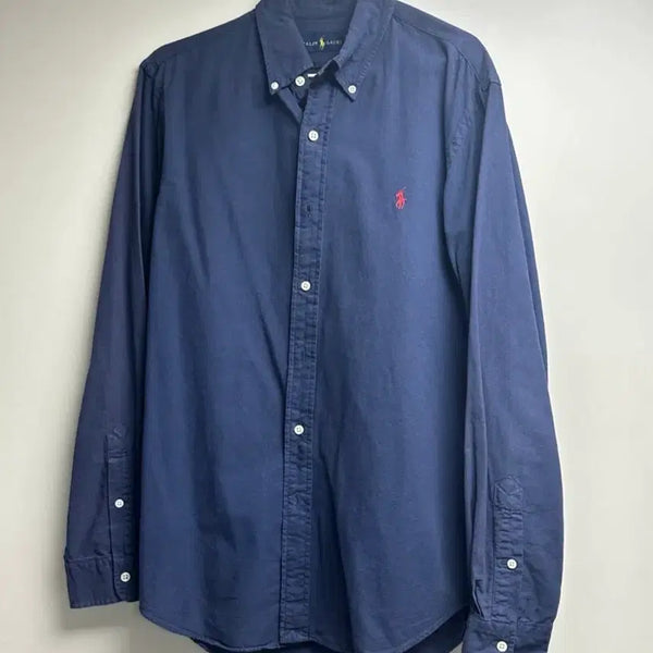 [BUNJANG] Polo Ralph Lauren Garment Dyed Oxford Shirt Navy M / 폴로 랄프로렌 옥스포드셔츠 가먼트다이 네이비M사이즈