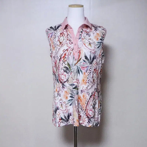 [BUNJANG] Daks Women's Paisley Pattern Sleeveless T-Shirt / 닥스 여성77 페이즐리 패턴 민소매 티셔츠(9)