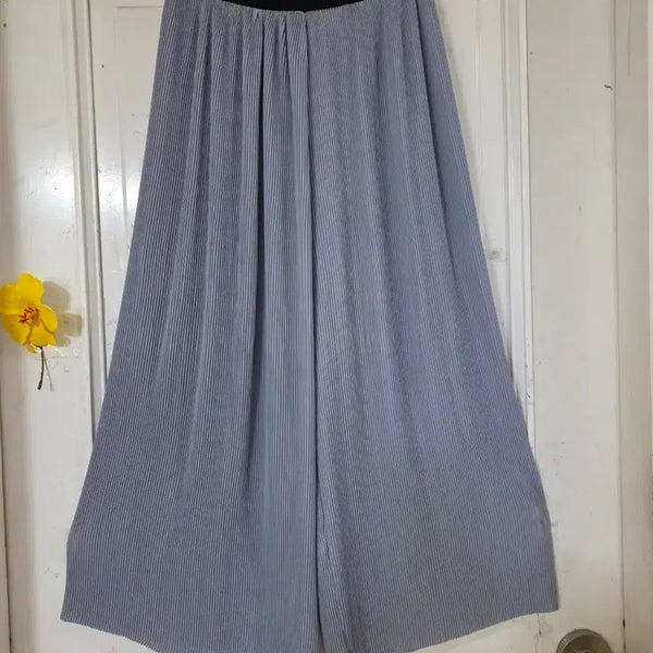 [BUNJANG] Pleated Spandex Wide Leg Pants / 여름 시원한 고급스러운  핏이이쁜  플리츠 스판  밴딩  통바지