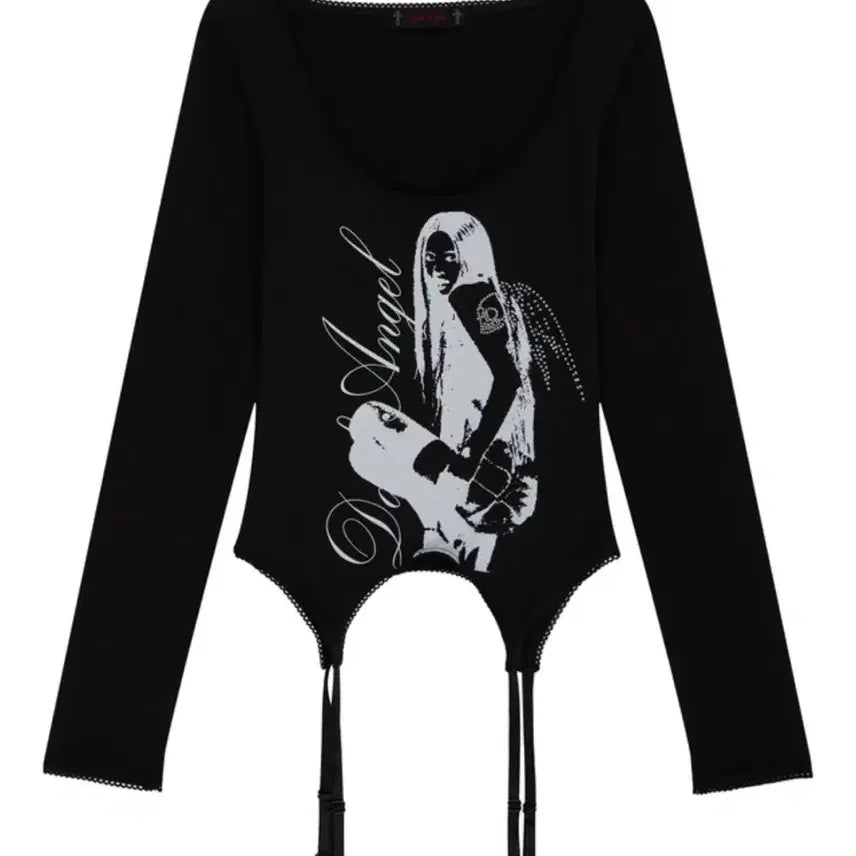 [BUNJANG] YOUS IS YOURS Lace Garter Belt Long Sleeve / 유스이즈유어스 레이스 가터벨트 롱 슬리브