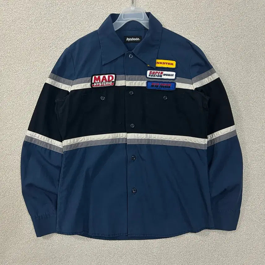 [BUNJANG] Hysteric Glamour 90s Navy Work Shirt / (OS) 히스테릭 글래머 90s 네이비 워크셔츠