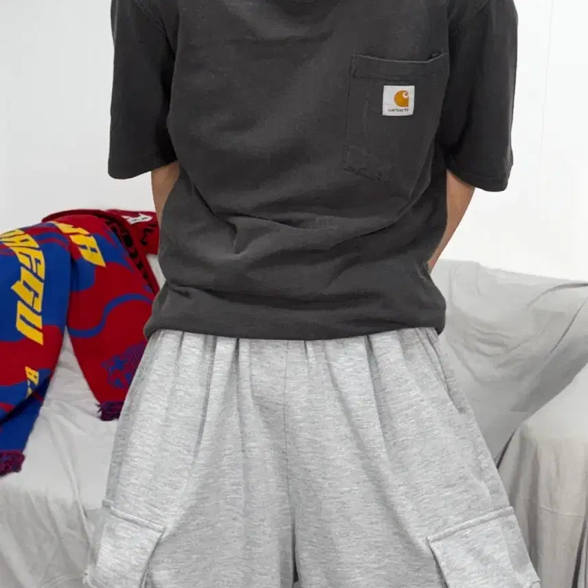 [BUNJANG] Carhartt Dark Grey Pocket T-Shirt Size S / 칼하트 다크 그레이 포켓 반팔티 S